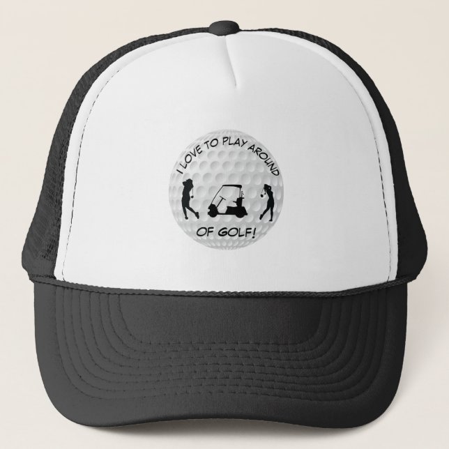 Gorra De Camionero Deportes Golf Ball Black Silhouette Femalet (Anverso)