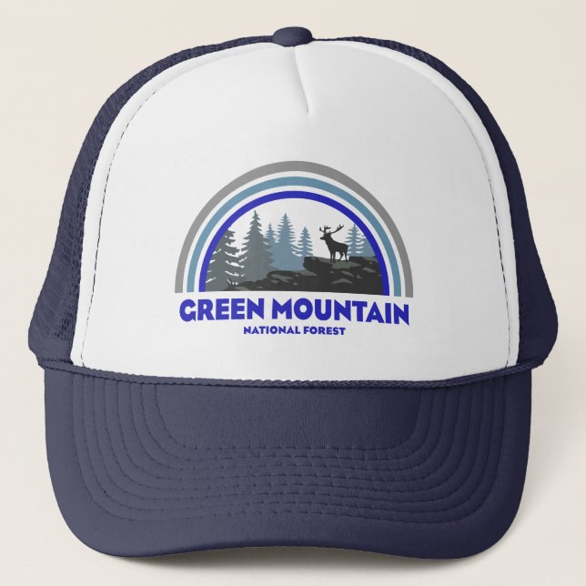 Gorra De Camionero Depósito arcoiris del bosque nacional de la montañ (Anverso)