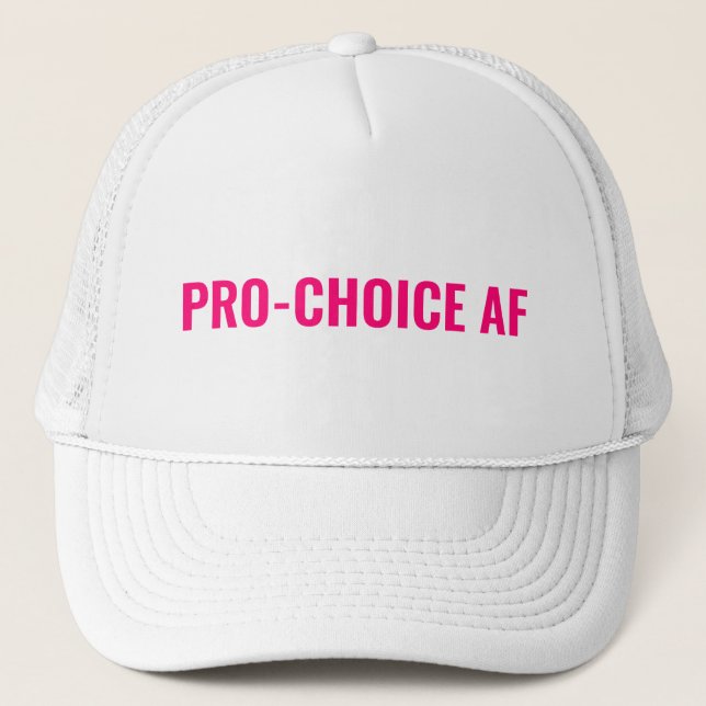 Gorra De Camionero Derechos de aborto blanco rosado y caliente de Pro (Anverso)