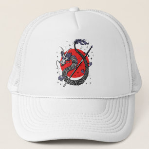 Gorra De Camionero Desafío del Dragón: Una Majestuosa Obra de Arte Ch