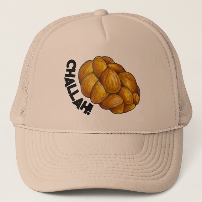 Gorra De Camionero Desafío trenzado Pan Foodie feliz Hanukkah (Anverso)