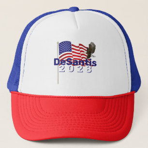 Gorra De Camionero DeSantis 2028 Texto sobre la bandera estadounidens