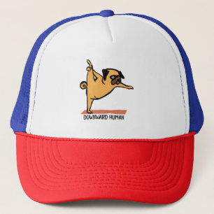 Gorra De Camionero Descendente Humano-Yoga-Perro-Funny