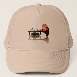 Gorra De Camionero "Desert Echoes – Trumpet Sunset Surrealism"