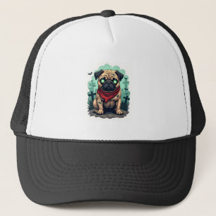 Gorra De Camionero Desfile de Pug Zombie