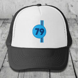 Gorra De Camionero Design 79 in blue on turquoise with stripes
