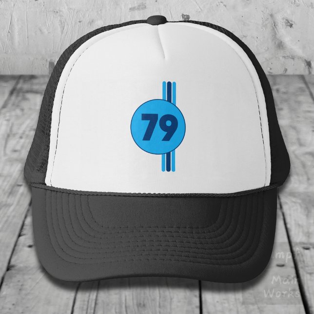 Gorra De Camionero Design 79 in blue on turquoise with stripes (Subido por el creador)