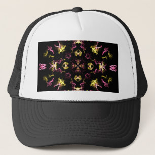 Gorra De Camionero Deslumbrante Mandala rosa y Amarillo