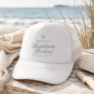 Gorra De Camionero Despedida de soltera con concha de mar azul coster
