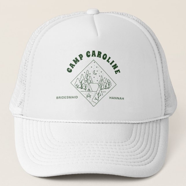 Gorra De Camionero Despedida de Soltera en el Campamento Personalizad (Anverso)
