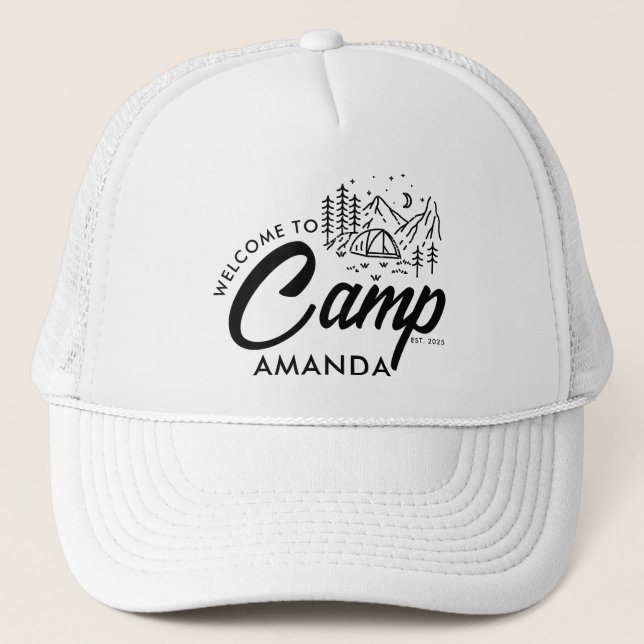 Gorra De Camionero Despedida de soltera personalizada en el campament (Anverso)