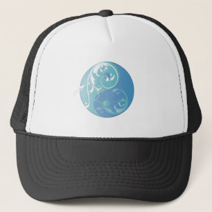 Gorra De Camionero Desplazamiento de Yin y Yang (azul de la Tierra)