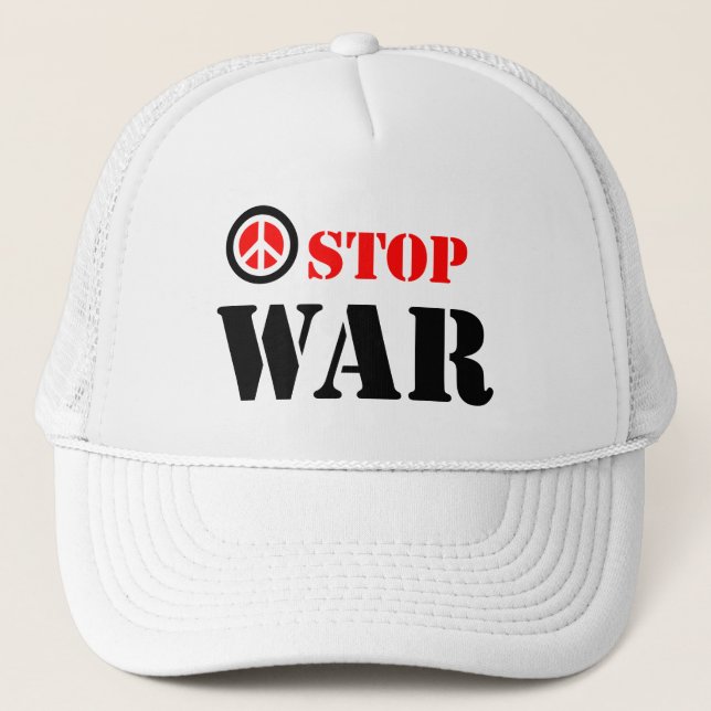 Gorra De Camionero Detener el eslogan de guerra (Anverso)
