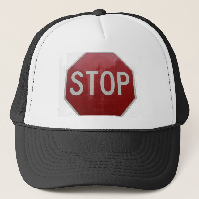 Gorra De Camionero Detener Rótulo (Anverso)