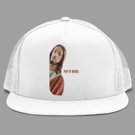 Gorra De Camionero Devuélvalo Gracioso Jesús en el fondo blanco