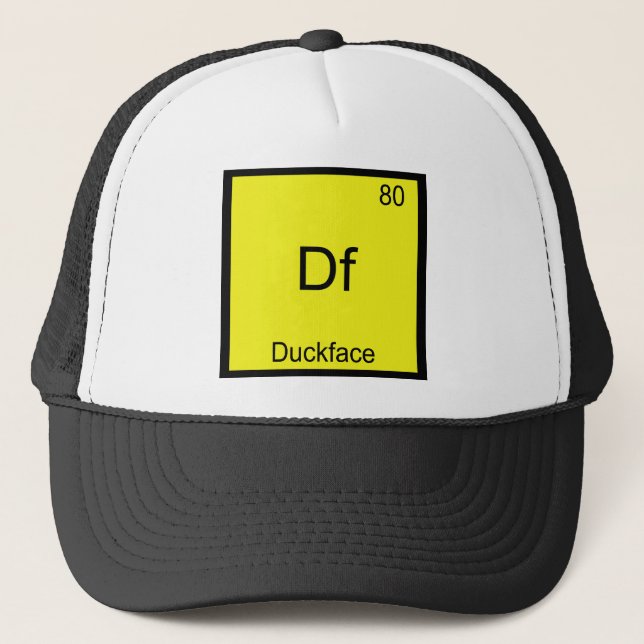Gorra De Camionero Df - Símbolo del Elemento Pato Cara Meme Química D (Anverso)