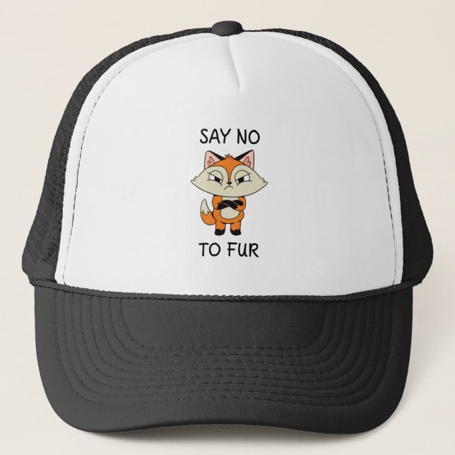 Gorra De Camionero Di no a Fur - Sad Fox (Anverso)
