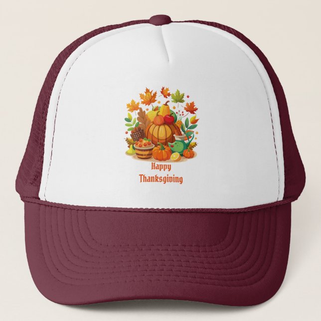 Gorra De Camionero Día de Acción de Gracias (Anverso)