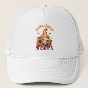Gorra De Camionero Día de Acción de Gracias Floral con mis gnomos