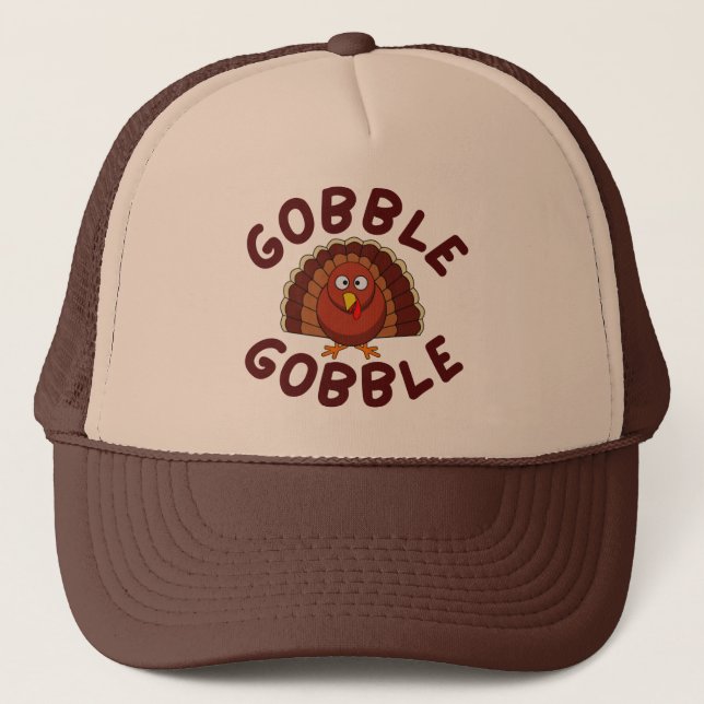 Gorra De Camionero Día de Acción de Gracias Gobble Gobble  (Anverso)