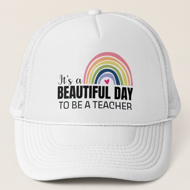 Gorra De Camionero Día de Beautifu para profesores del arcoiris (Anverso)