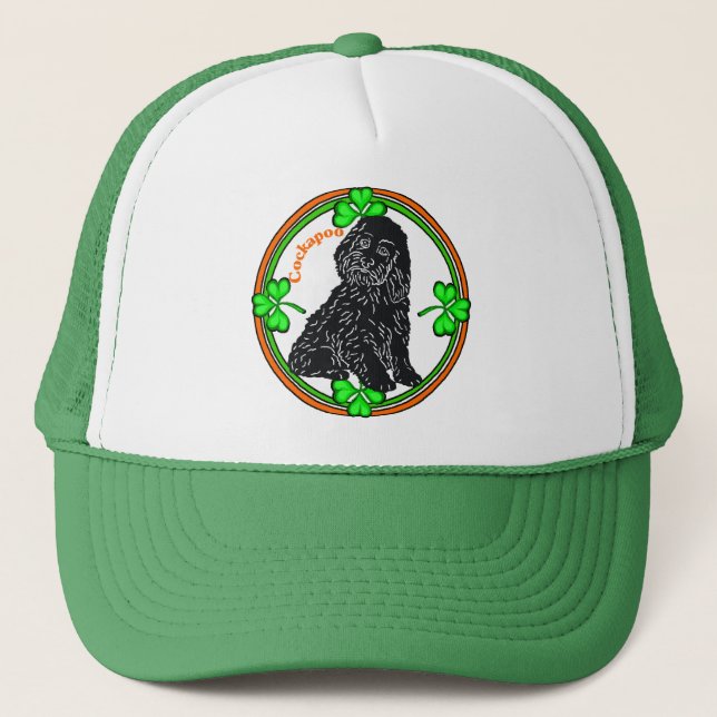 Gorra De Camionero Día de Cockapoo St Patrick (Anverso)