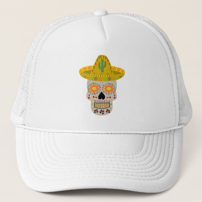 Gorra De Camionero Día de la Calavera Muerta en México  (Anverso)