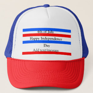 Gorra De Camionero Día de la independencia de las franjas azules roja