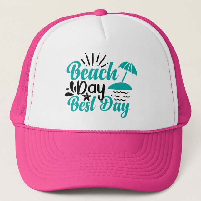 Gorra De Camionero Día de la playa mejor día - 68634 (Anverso)