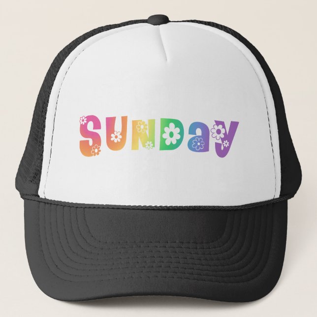 Gorra De Camionero Día de la semana lindo domingo (Anverso)