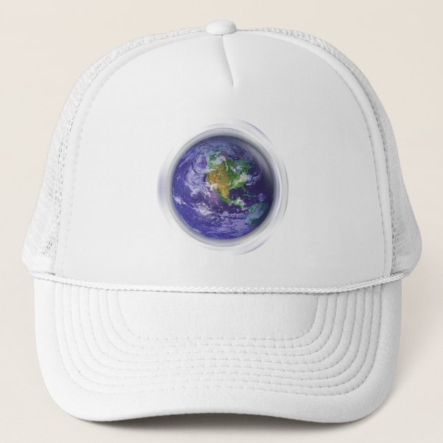 Gorra De Camionero Día de la Tierra del globo 3D (Anverso)