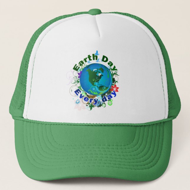 Gorra De Camionero Día de la Tierra todos los días (Anverso)