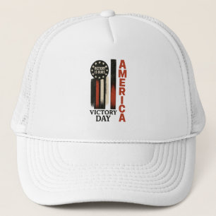 Gorra De Camionero Día de la Victoria Arte Patriótico Distorsionado U
