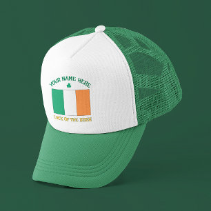 Gorra De Camionero Día de San Patricio Bandera de Irlanda Nombre Pers