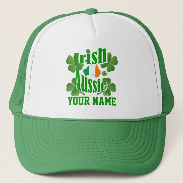 Gorra De Camionero Día de San Patricio de Irlanda personalizado (Anverso)