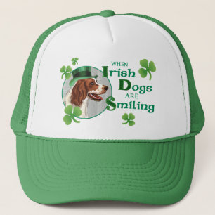 Gorra De Camionero Día de San Patricio Irlandés Red & White Setter