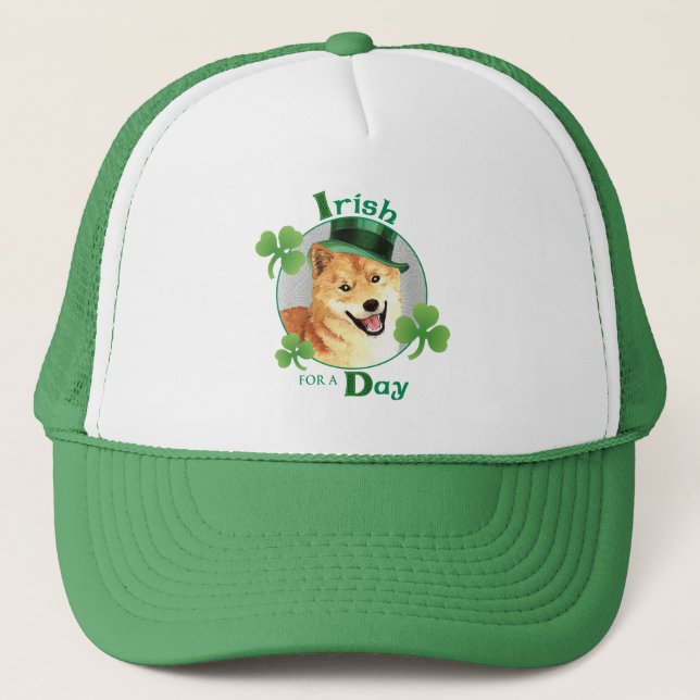Gorra De Camionero Día de San Patricio Shiba Inu (Anverso)