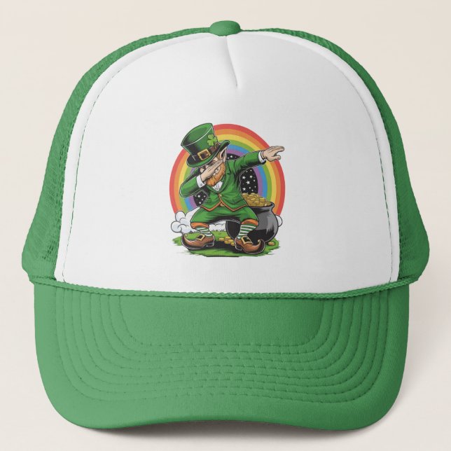 Gorra De Camionero Día de San Patrón Dabbing Leprechaun Dab Dance (Anverso)