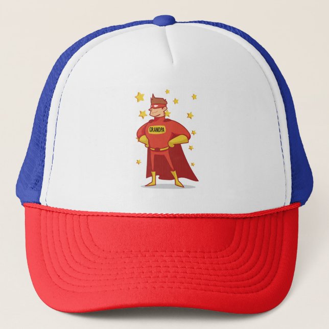Gorra De Camionero Día del Abuelo Superhéroe, abuelo (Anverso)