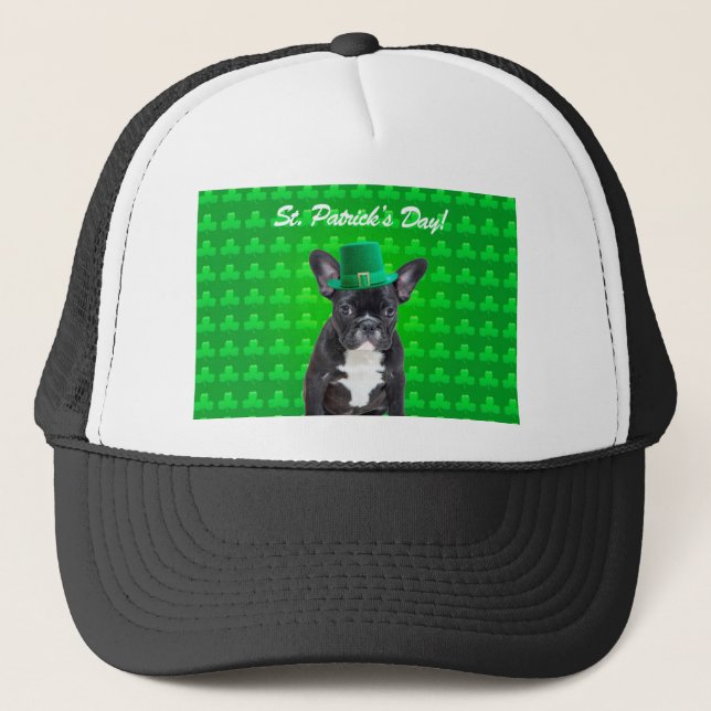 Gorra De Camionero Día del Bulldog francés San Patricio (Anverso)