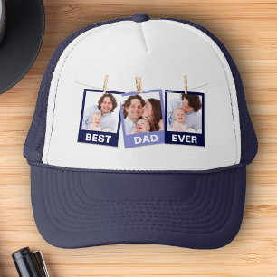 Gorra De Camionero Día del padre  Mejor Papá Hasta Tres Collages de f