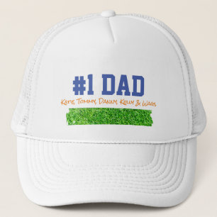 Gorra De Camionero Día del Padres #1 DAD NOMBRES NIÑOS Grass Fun
