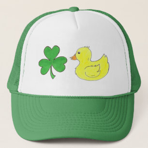 Gorra De Camionero Día del Pato Suertudo Shamrock Rubber Ducky St.