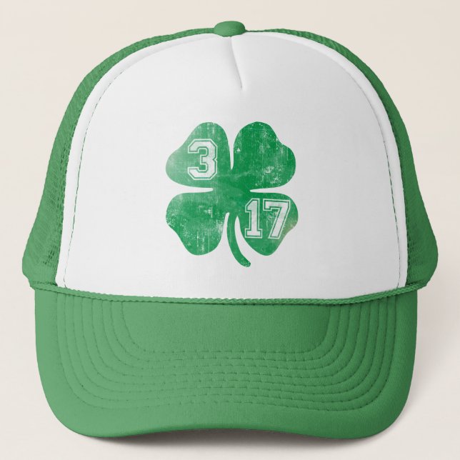 Gorra De Camionero Día del St Patricks del trébol 3/17 (Anverso)