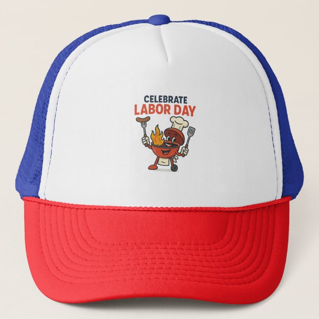 Gorra De Camionero Día del Trabajo BBQ Fiesta Personalizado - ¡Tiempo (Anverso)