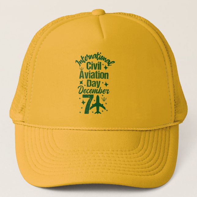 Gorra De Camionero Día Internacional de la Aviación Civil 7 de diciem (Anverso)