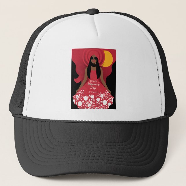 Gorra De Camionero día internacional de la mujer boho (Anverso)