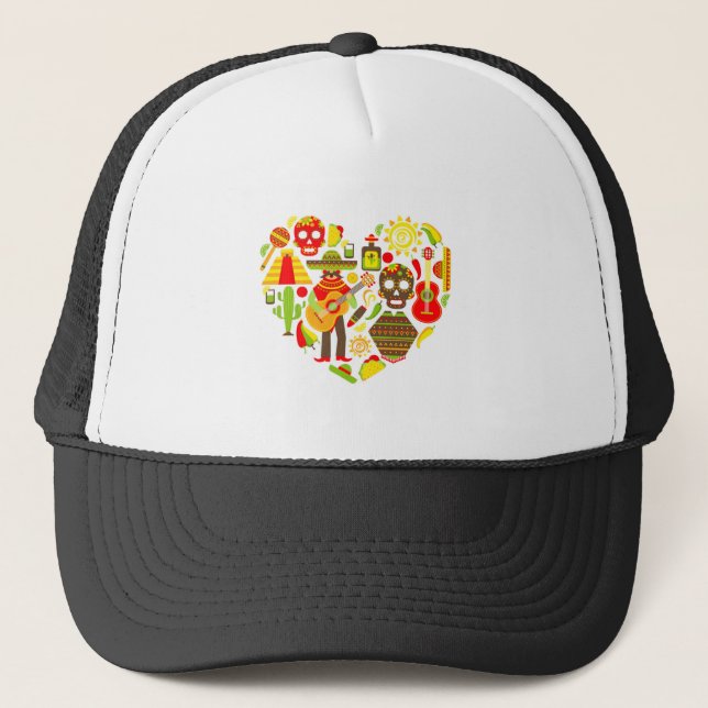 Gorra De Camionero Día Mexicano de los Muertos México (Anverso)