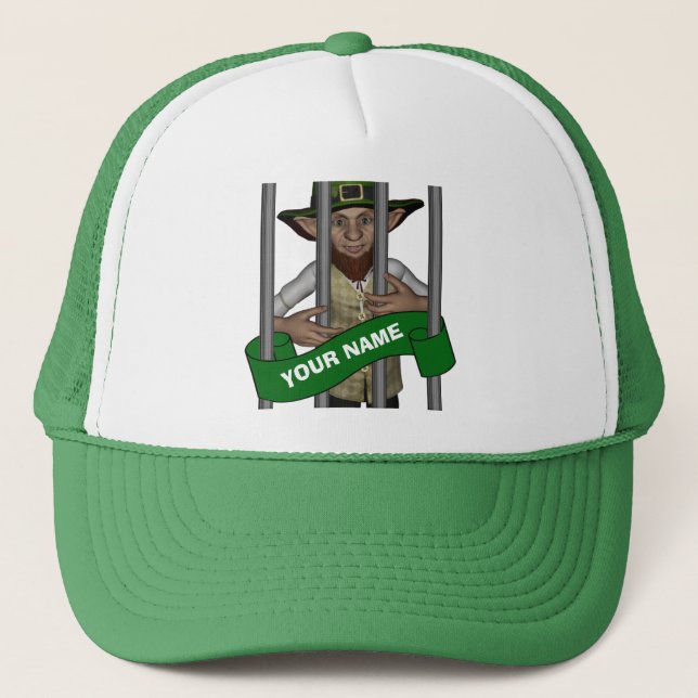 Gorra De Camionero día personalizado de leprechaun St Patrick (Anverso)