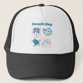 Gorra De Camionero Día Retro de Playa Costera